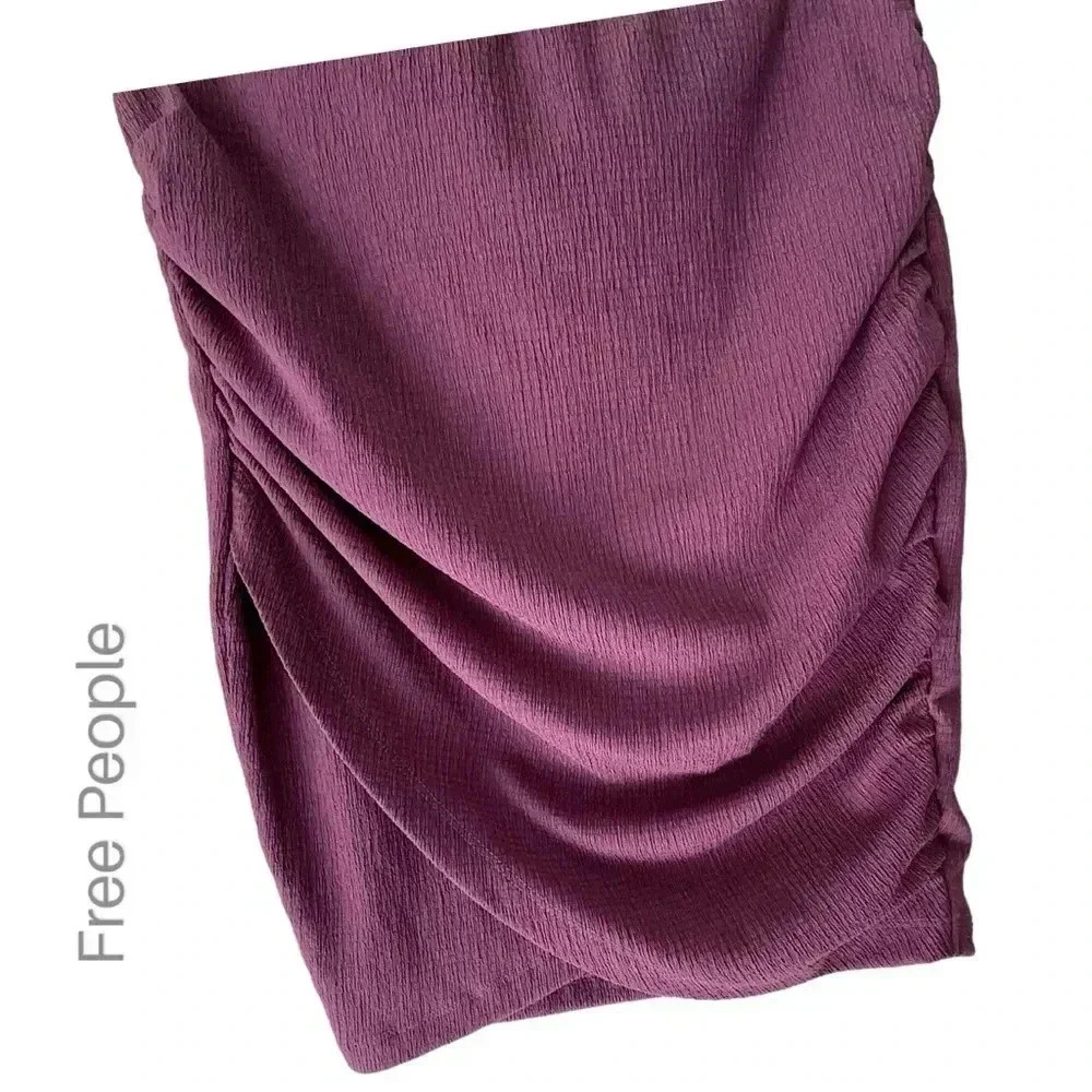 FREE EPOPLE | NWOT | ANGIE FAUX WRAP SKIRT RUCHED SIDES | SIZE: SMALL